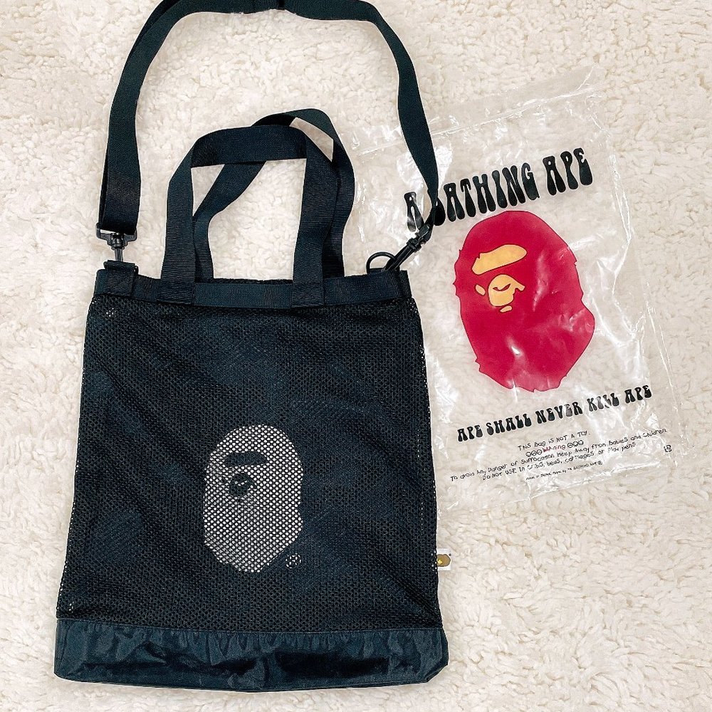 A Bathing Ape Bape 2-Piece Mesh Tote Shoulder Bag